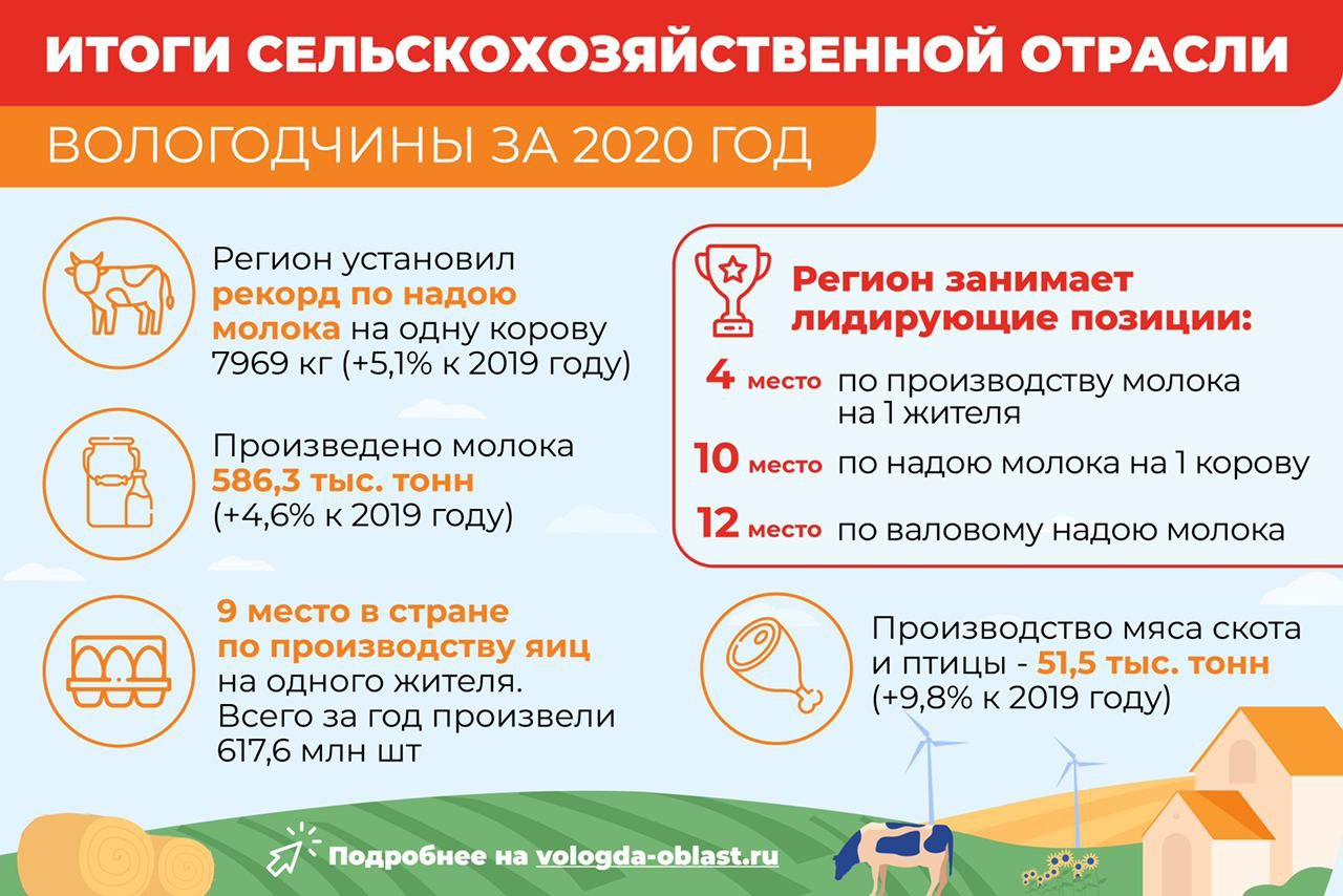 Новый исторический рекорд по производству молока и сливочного масла установлен в Вологодской области