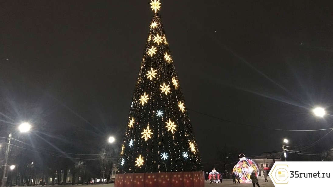 В Вологде зажгли главную новогоднюю ель