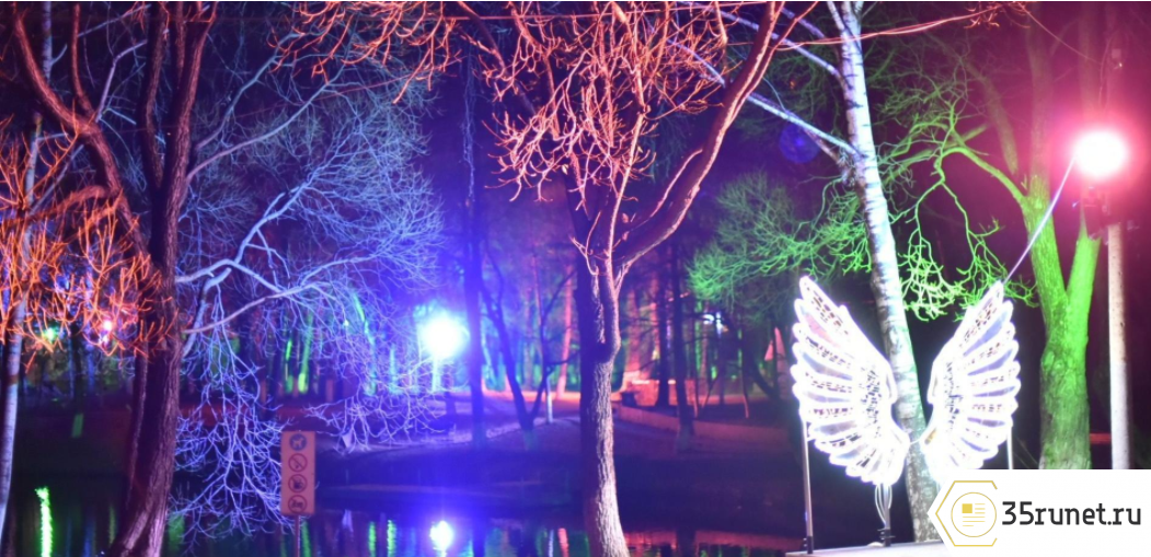 Парки Вологды украшены к новогодним праздникам