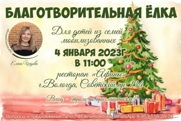 В январе в Вологде проведут благотворительную елку для детей из семей мобилизованных